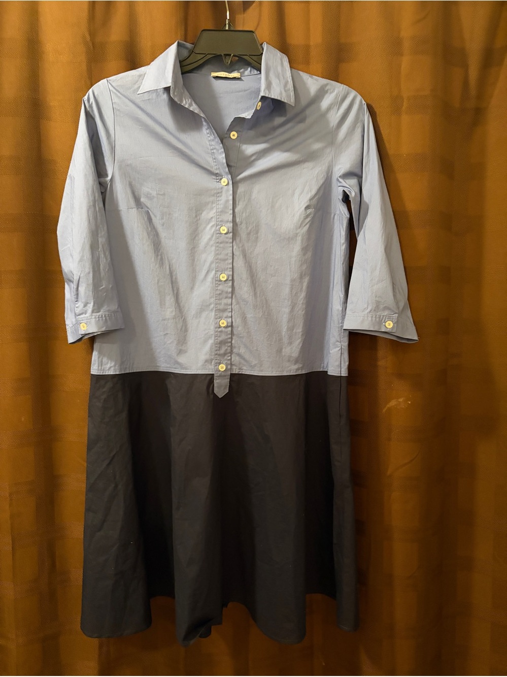 Rosso35 Blue and Black Two Tone Dress Italian designer size 44 pockets!